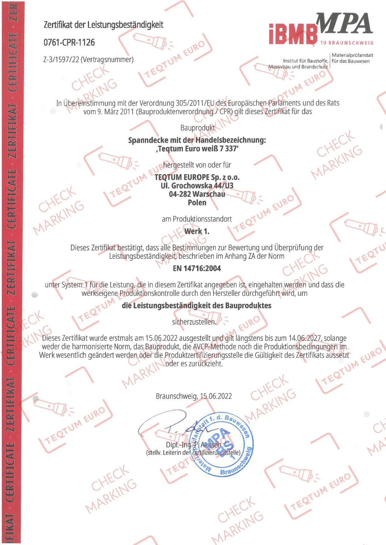 teqtum įtempiamos lubos sertifikatas