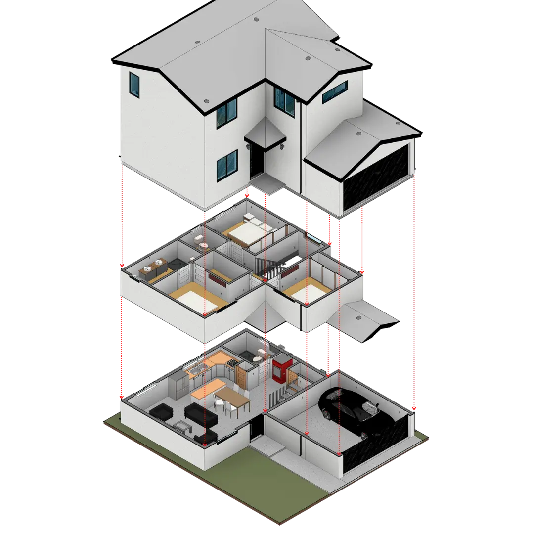 ADU attached over existing garage 1200 sq.ft.