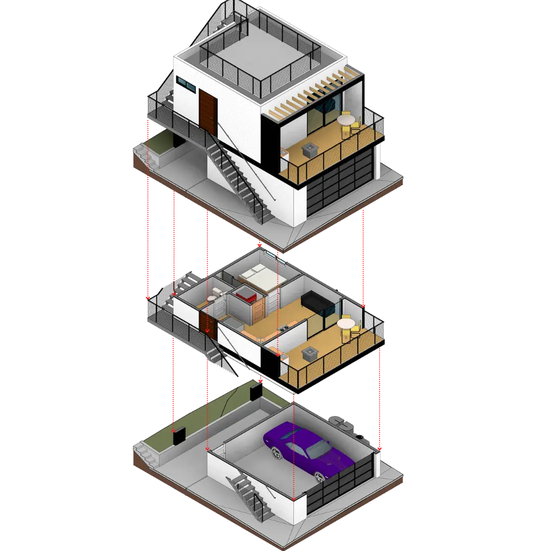 Adu over existing garage 400 sq.ft.