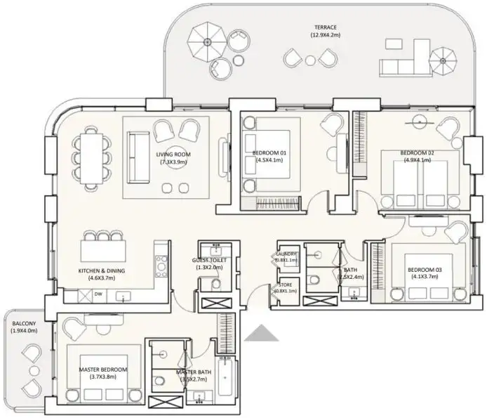 Floor Plans for The Bristol Residences by Eagle Hills in Abu Dhabi