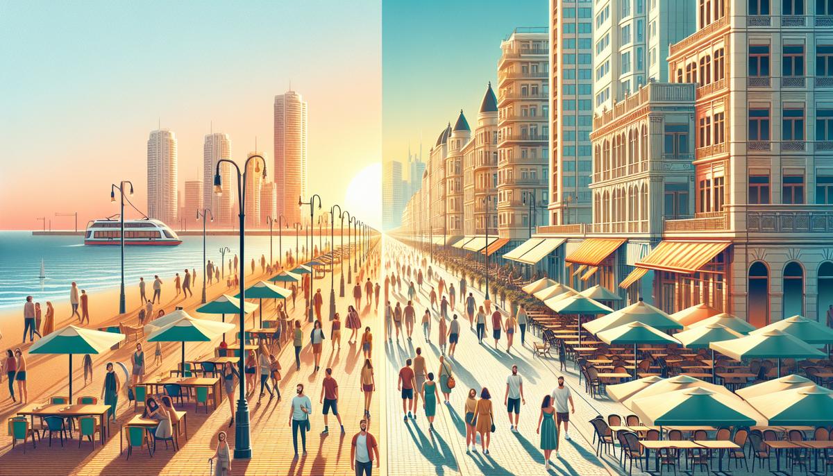 Жизнь у моря vs столица: кому подходит Батуми, а кому Тбилиси Панорама Батуми и Тбилиси вместе