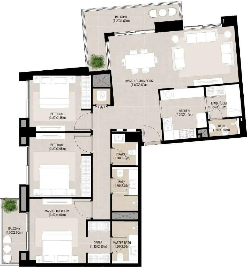 Floor Plans of Nshama Camden at Town Square Dubai
