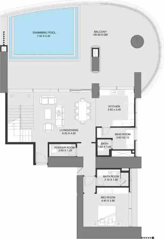 Floor Plans of Mada'in Tower Dubai Marina