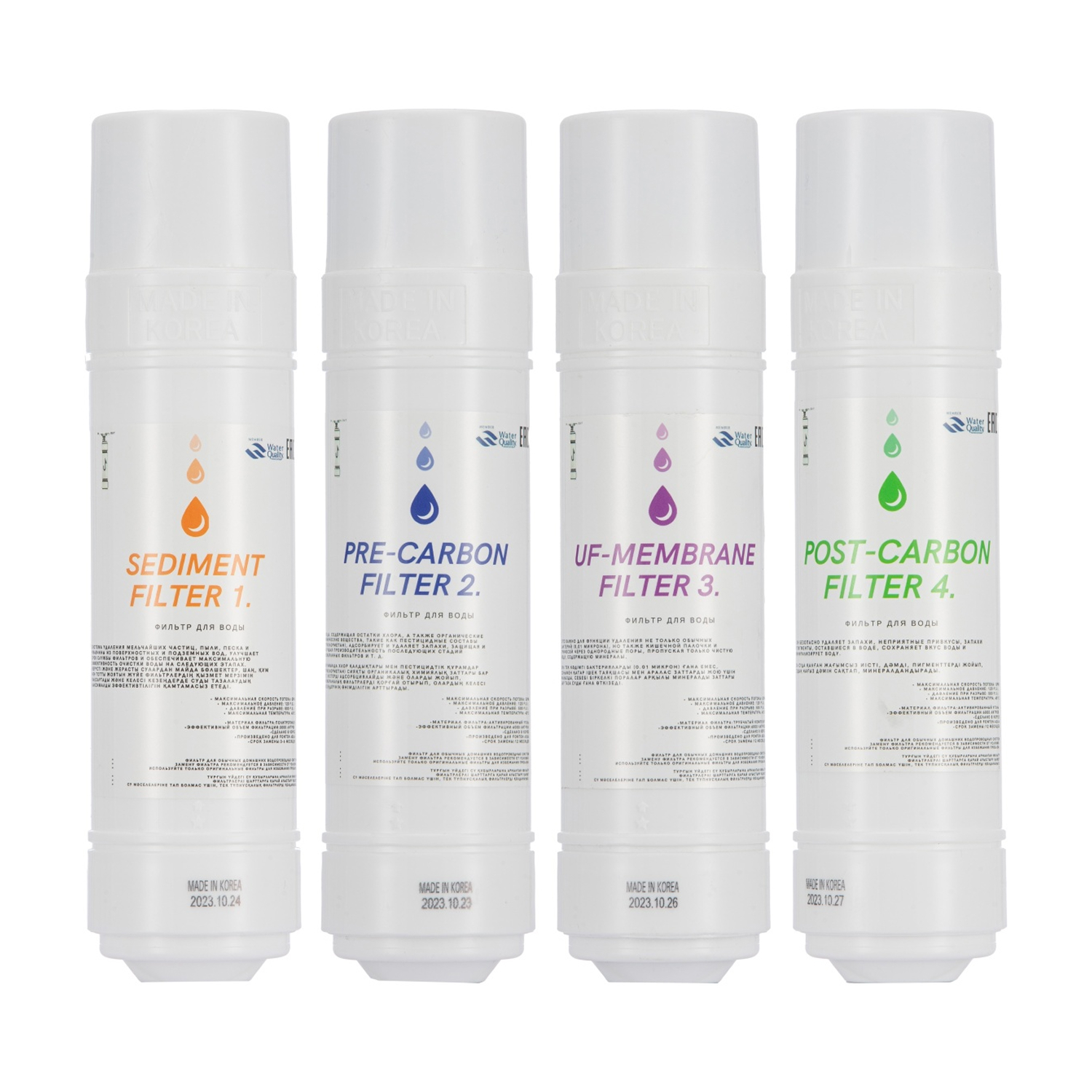 Полный набор картриджей для пурифайера Shinwoo SW-070 — 4 ступени очистки, fontany.kz