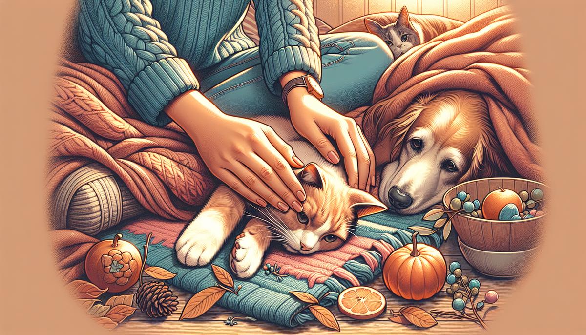 Как начать волонтёрить и не перегореть в первые месяцы Руки волонтёра гладят собаку и кошку на мягком пледе