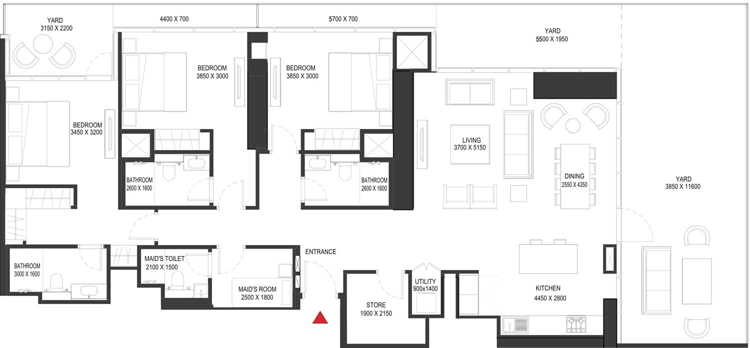 Floor Plans of LIV Waterside Dubai Marina