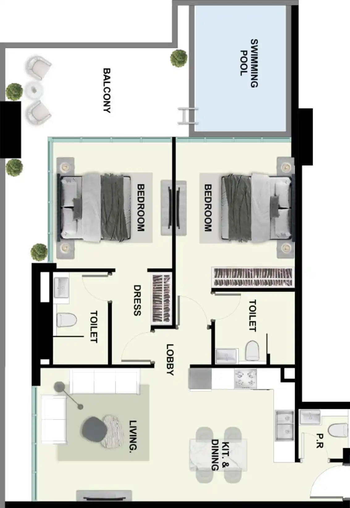 Floor Plans for Samana Park Meadows in Dubai