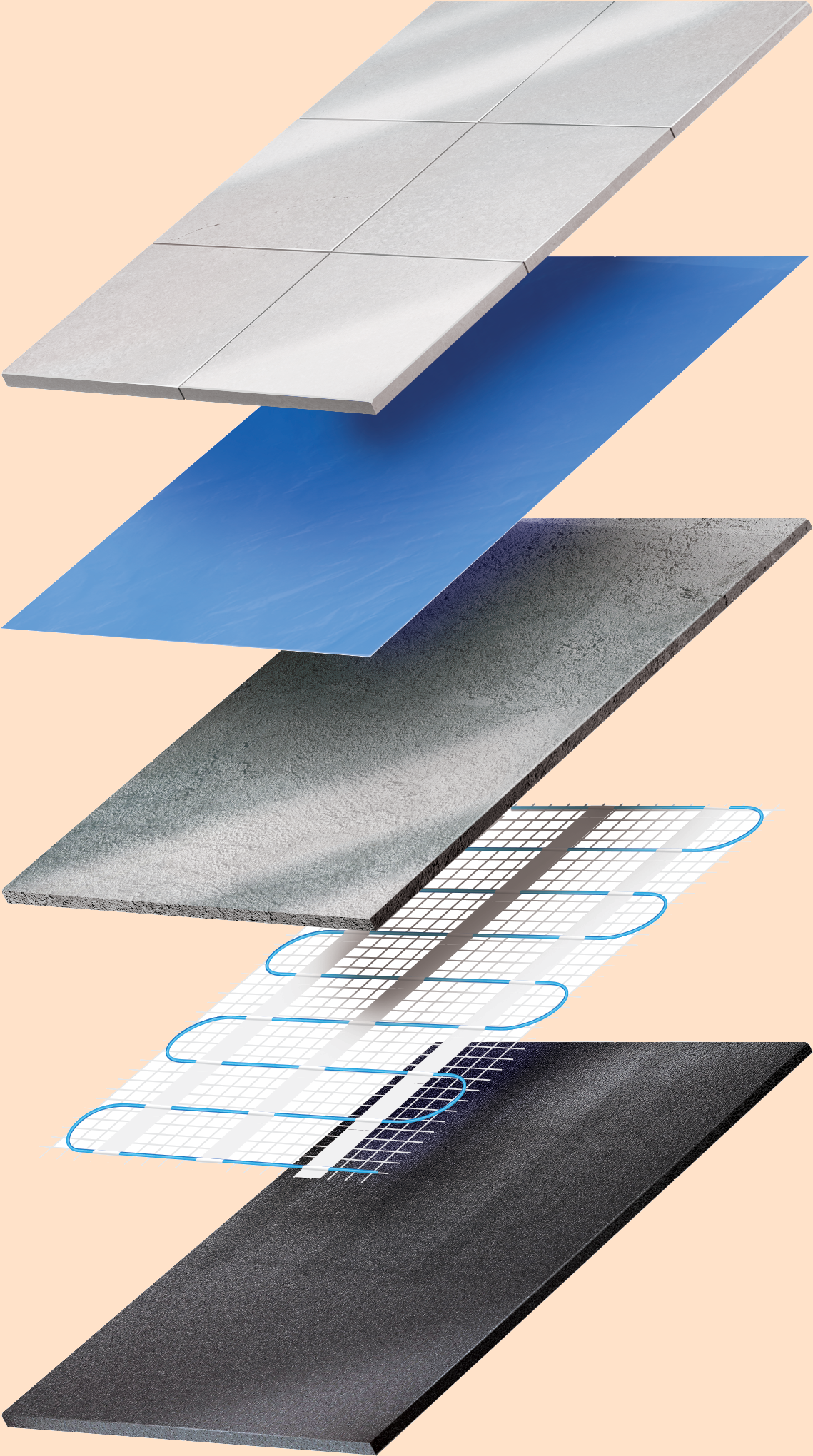 Варианты украдки нагревательных матов UT-MAT с различными напольными покрытиями