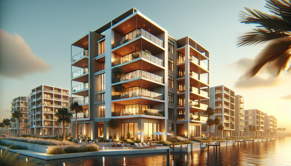 Почему инвесторы выбирают апартаменты вместо квартир в Грузии Современный апартаментный комплекс у моря в Грузии, вид фасада и общих зон