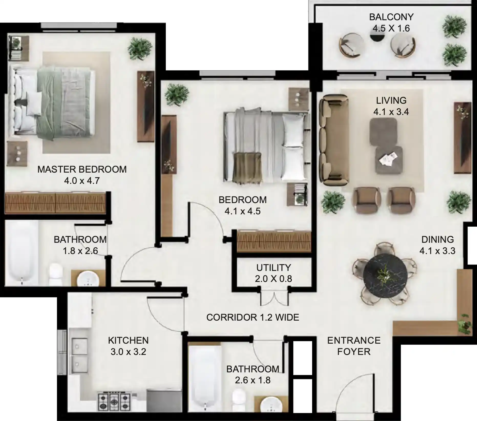 Floor Plans of South Garden at Wasl Gate