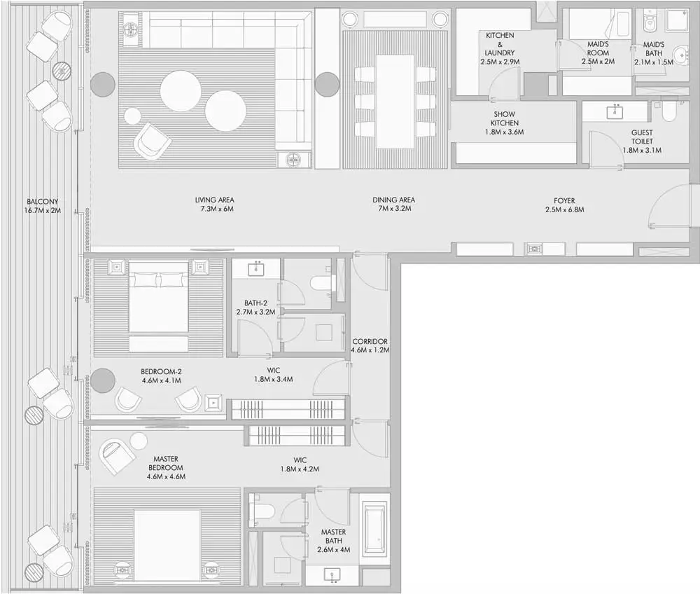 Floor Plans for Arada Armani Beach Residences Palm Jumeirah in Dubai