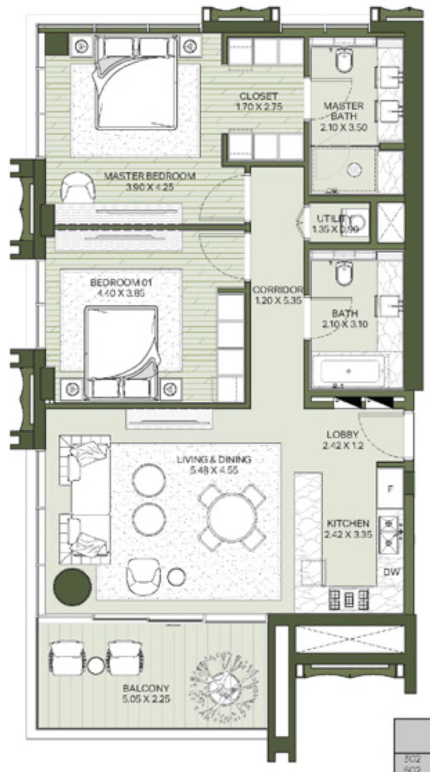 Floor Plans of Meraas Central Park Plaza at City Walk