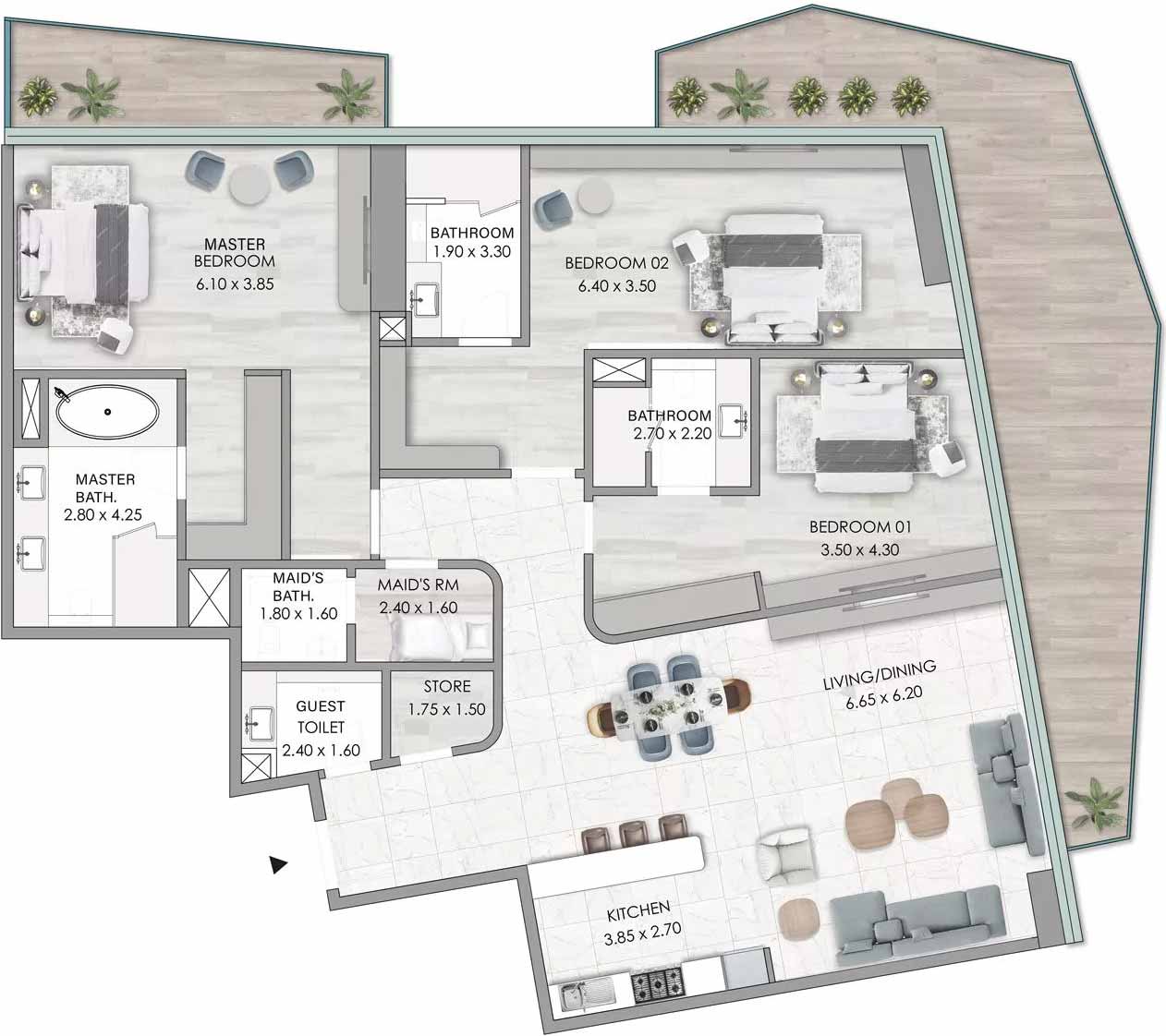 Floor Plans of Habtoor Grand Residences Dubai Marina