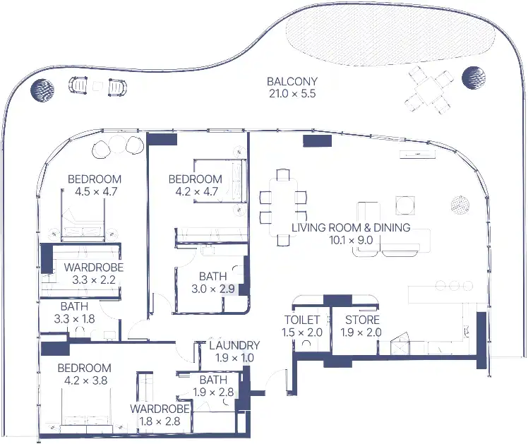 Планировка Gianfranco Ferre Residences