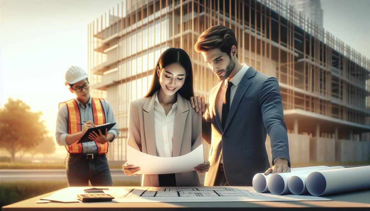 Как проверить застройщика перед покупкой Покупатель и агент осматривают строительный объект