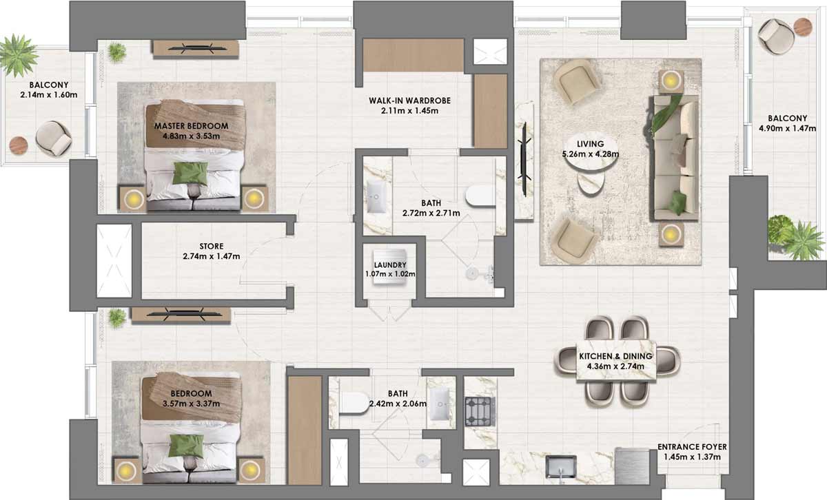 Floor Plans of Emaar Vida Residences Dubai Hills Estate