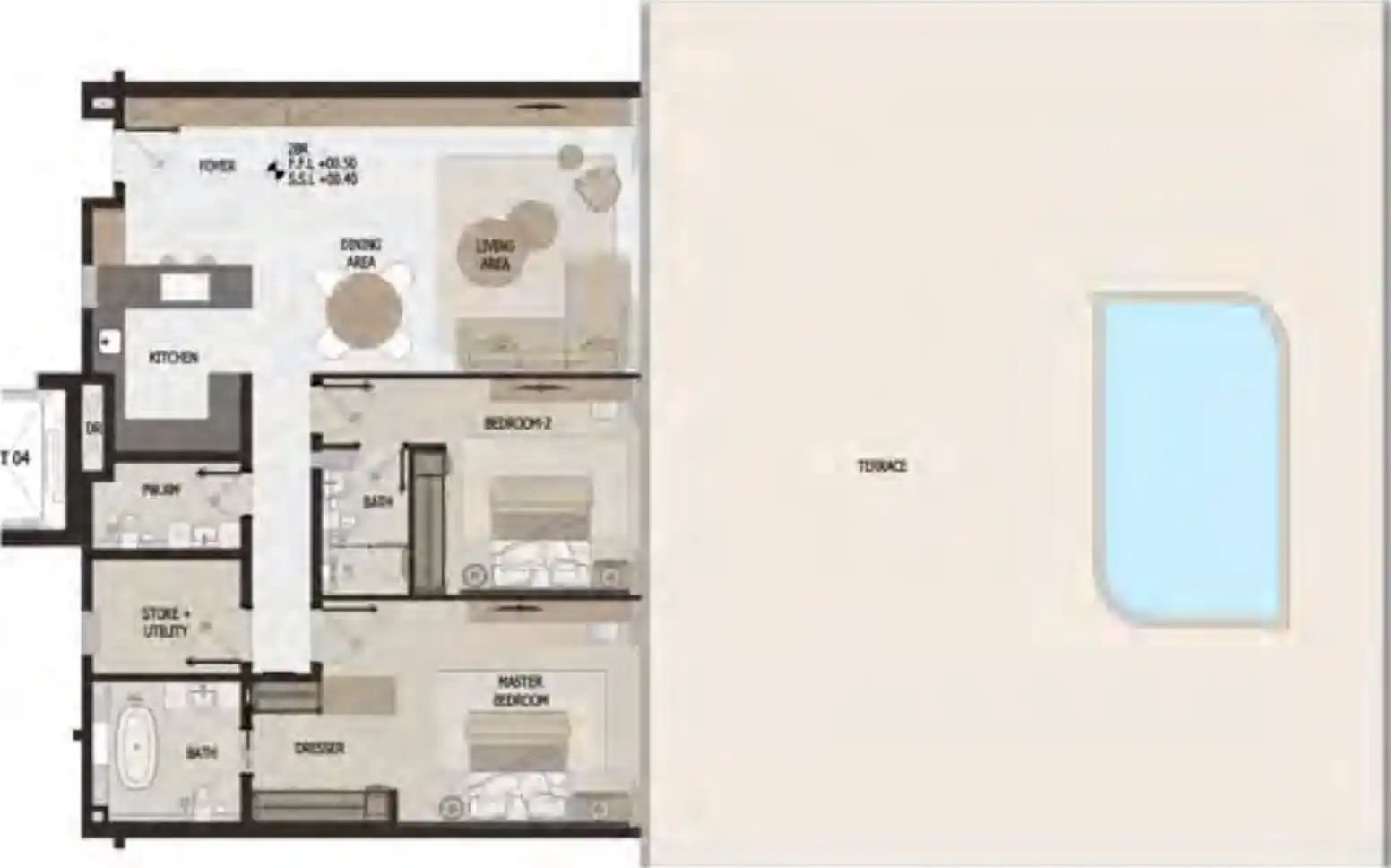 Floor Plans of Vitalia Palm Jumeirah Residences