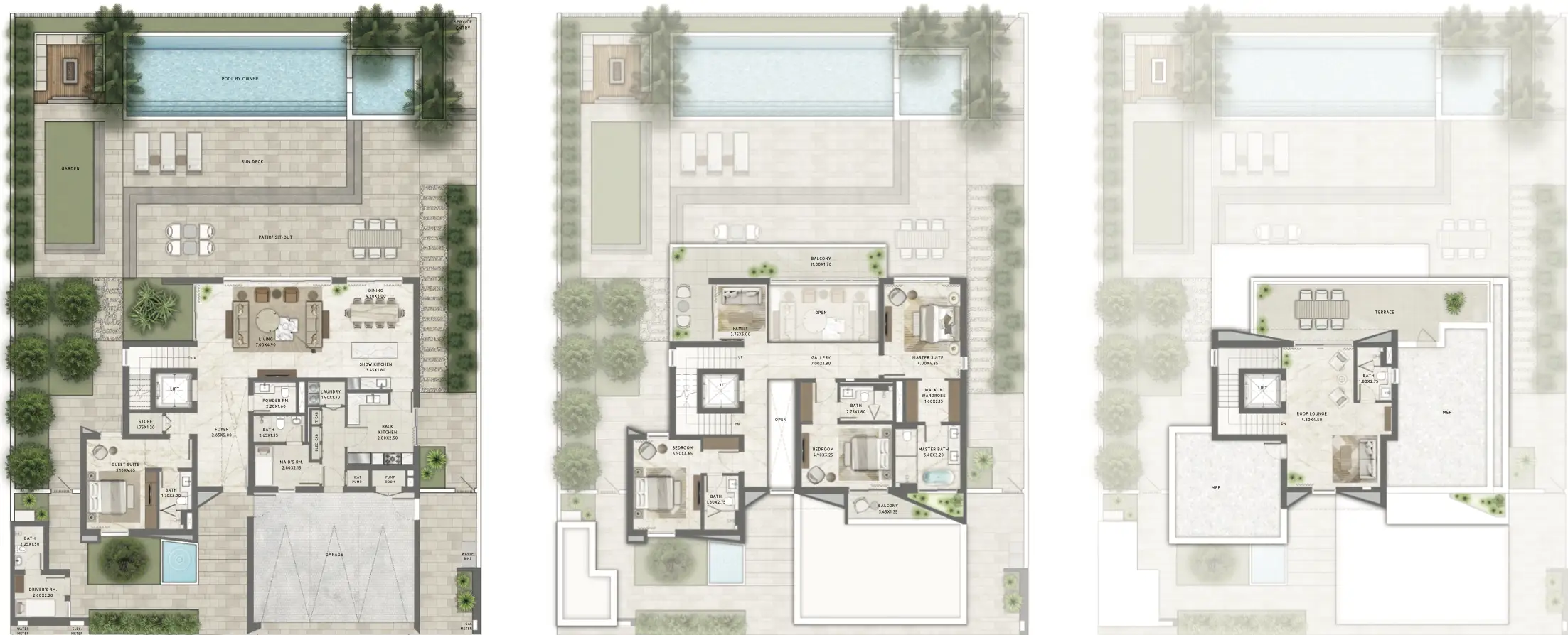 Floor Plans for Emaar Palmiera 3 The Oasis in Dubai