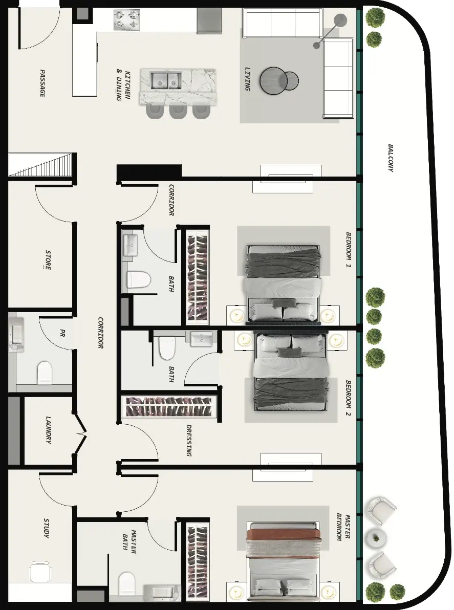 Floor Plans for Samana Ocean Pearl in Dubai