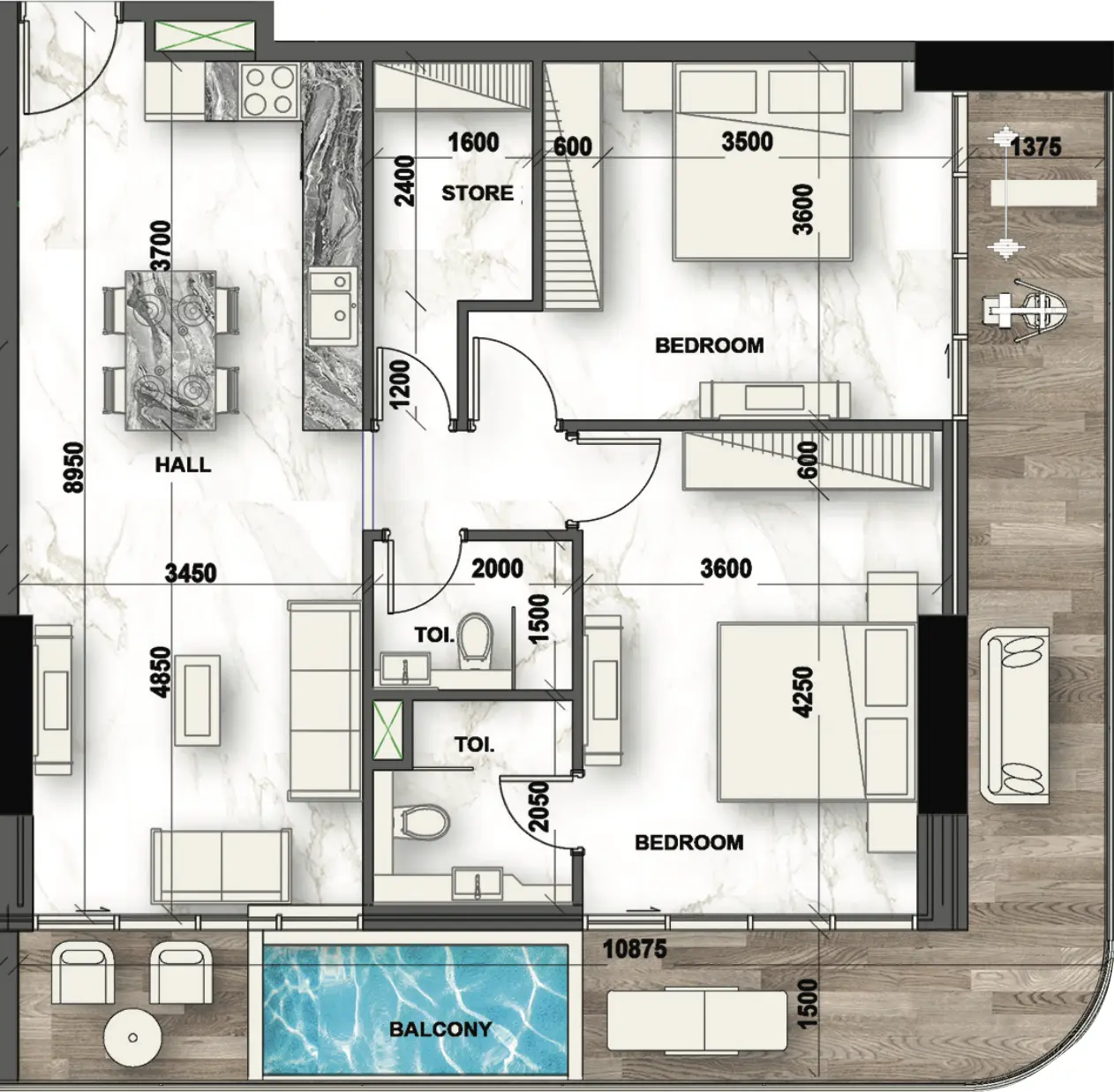 Floor Plans for Peace Lagoons in Dubai