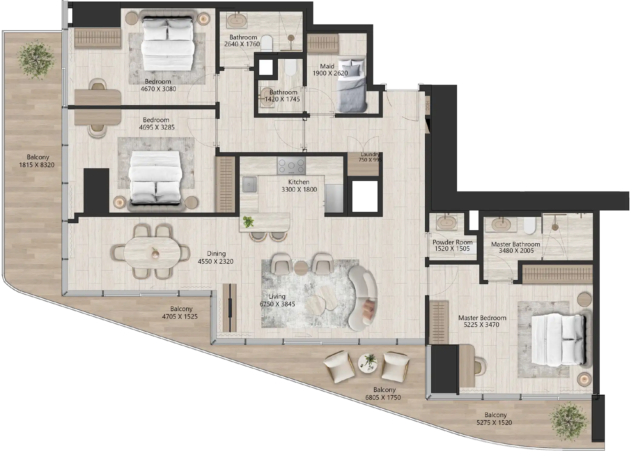 Floor Plans for IL VENTO by Kora Properties in Dubai