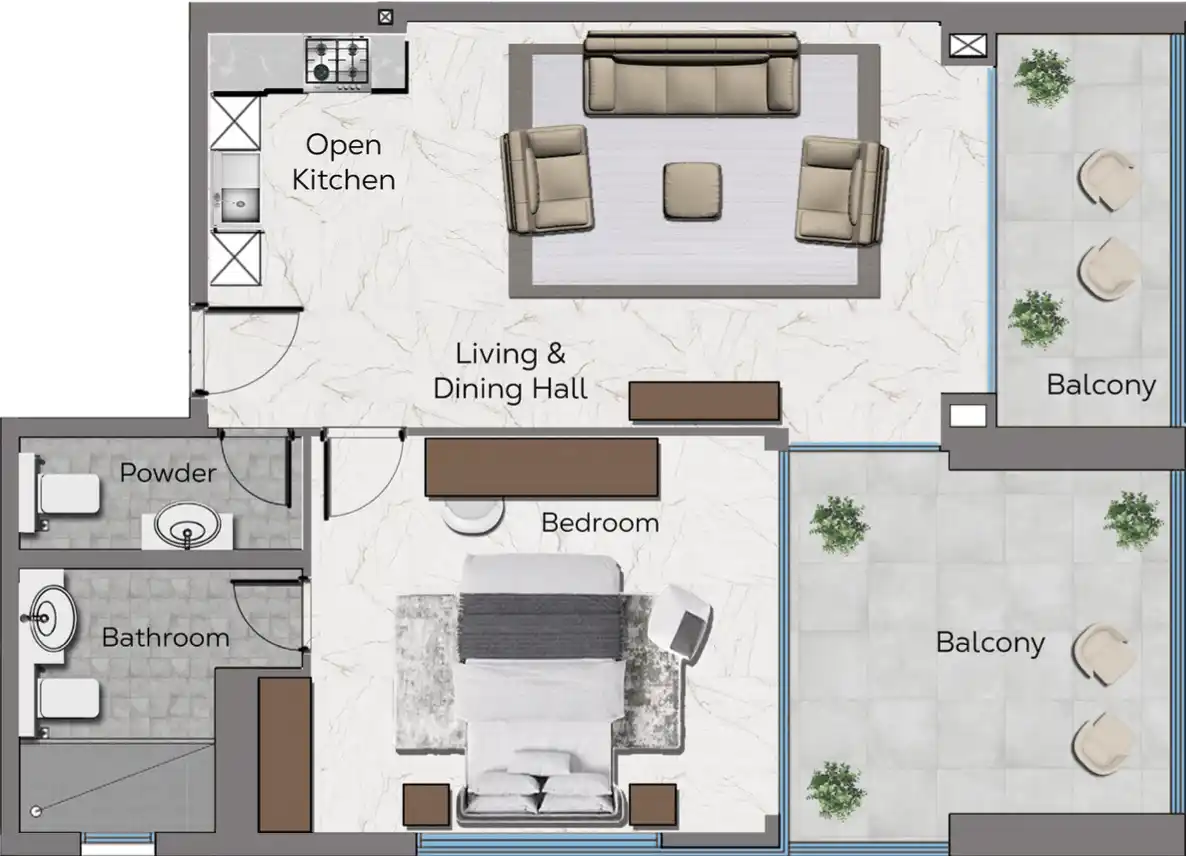 Floor Plans of Royal Regency Suites at Business Bay