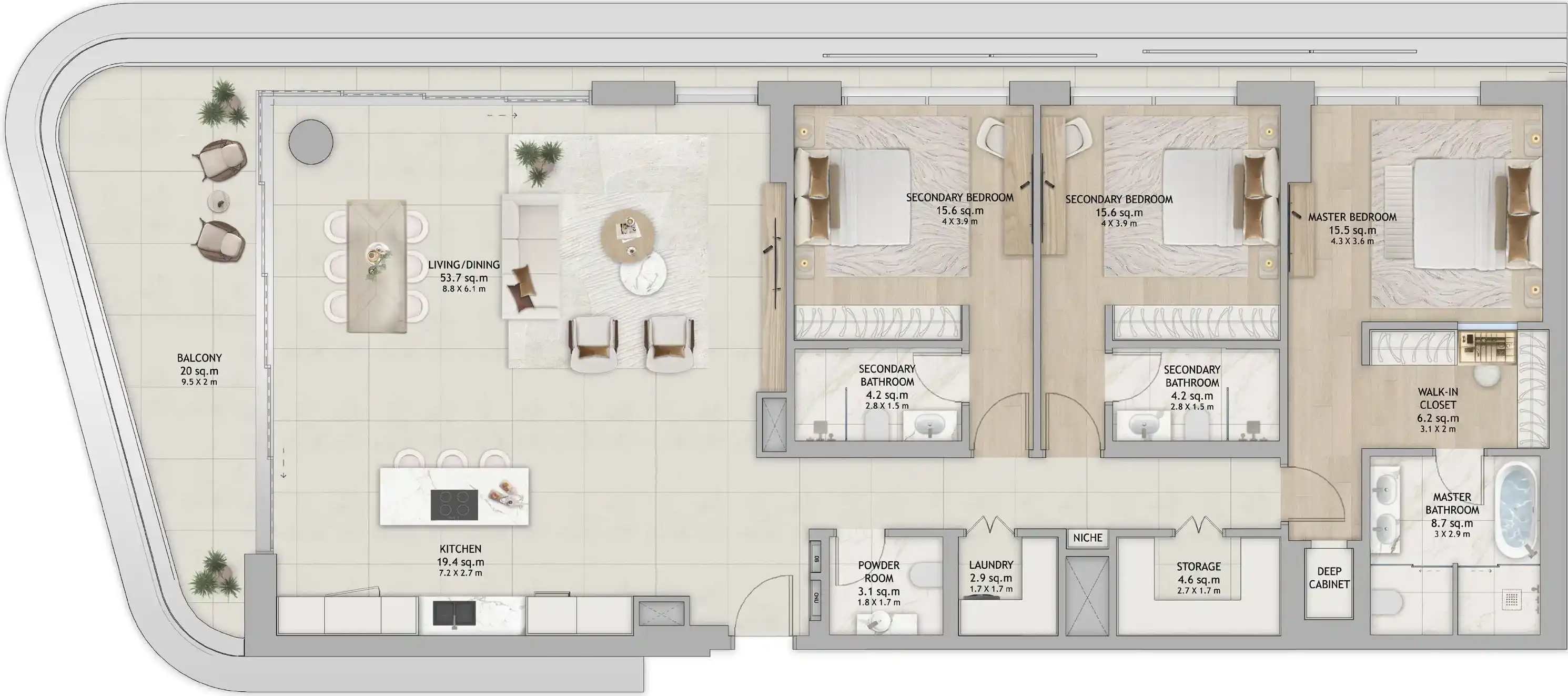 Планировки Aldar Fahid Beach Residences