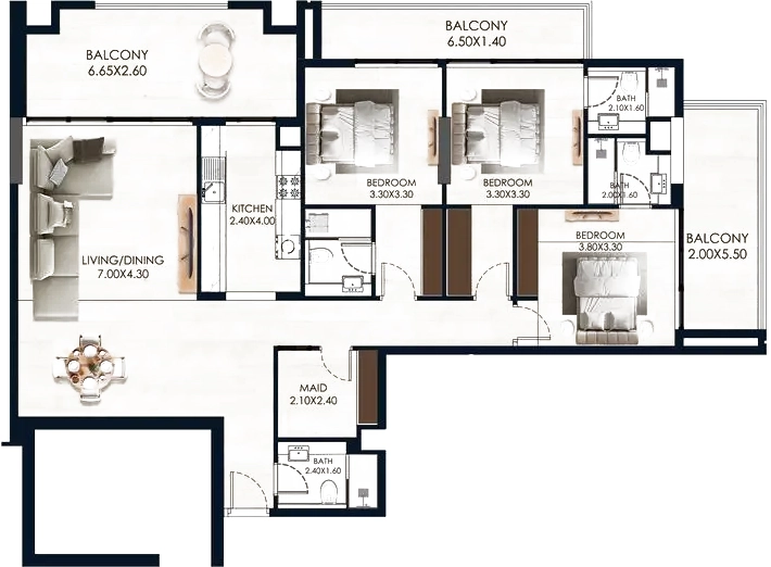 Floor Plans for Soul by Vision in Dubai