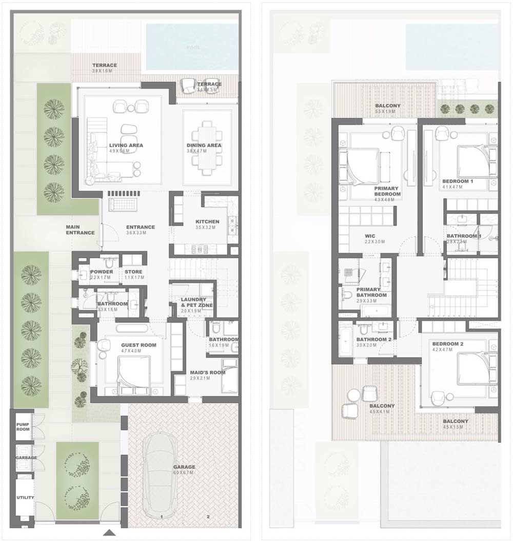 Floor Plans of Nakheel Bay Villas Dubai Islands