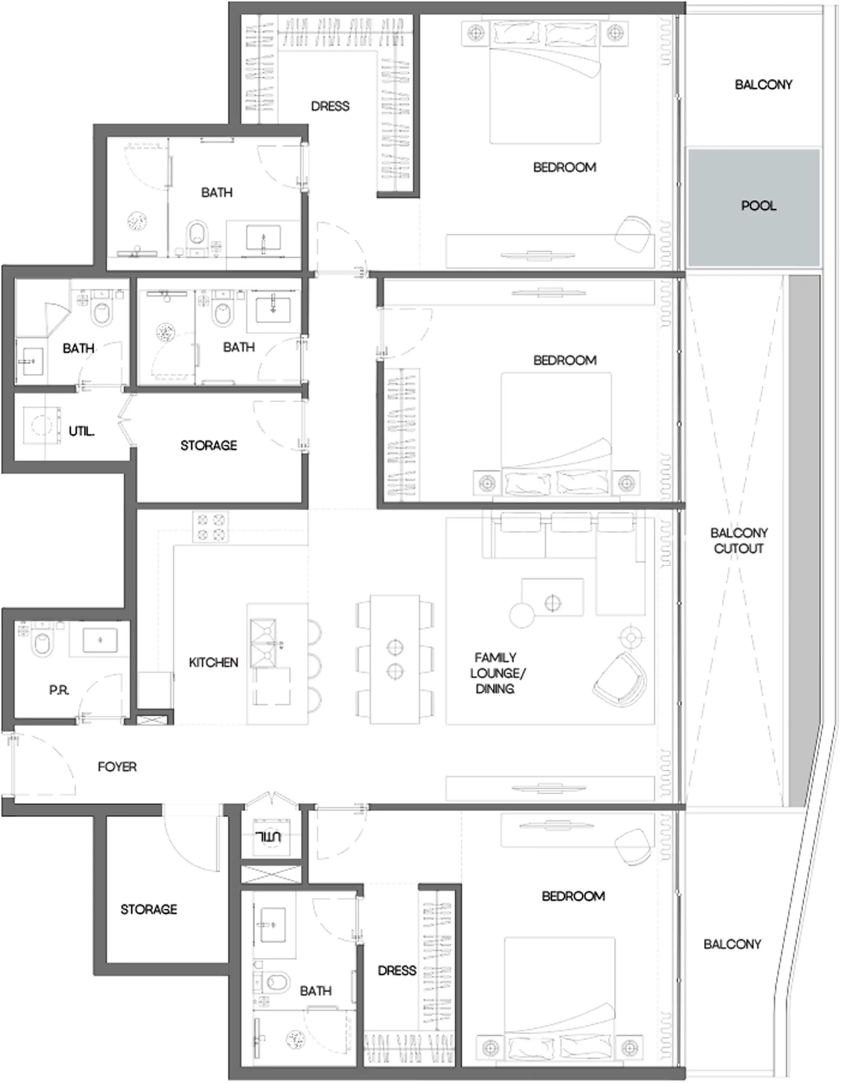 Floor Plans for Bayview Boulevard in Dubai