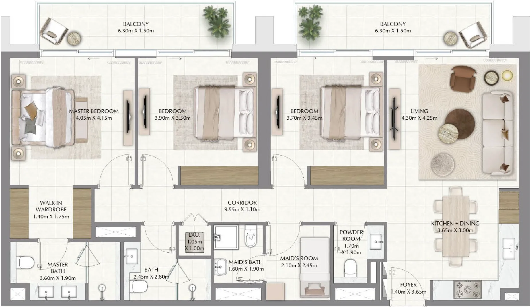 Floor Plans for Emaar Valia in Dubai