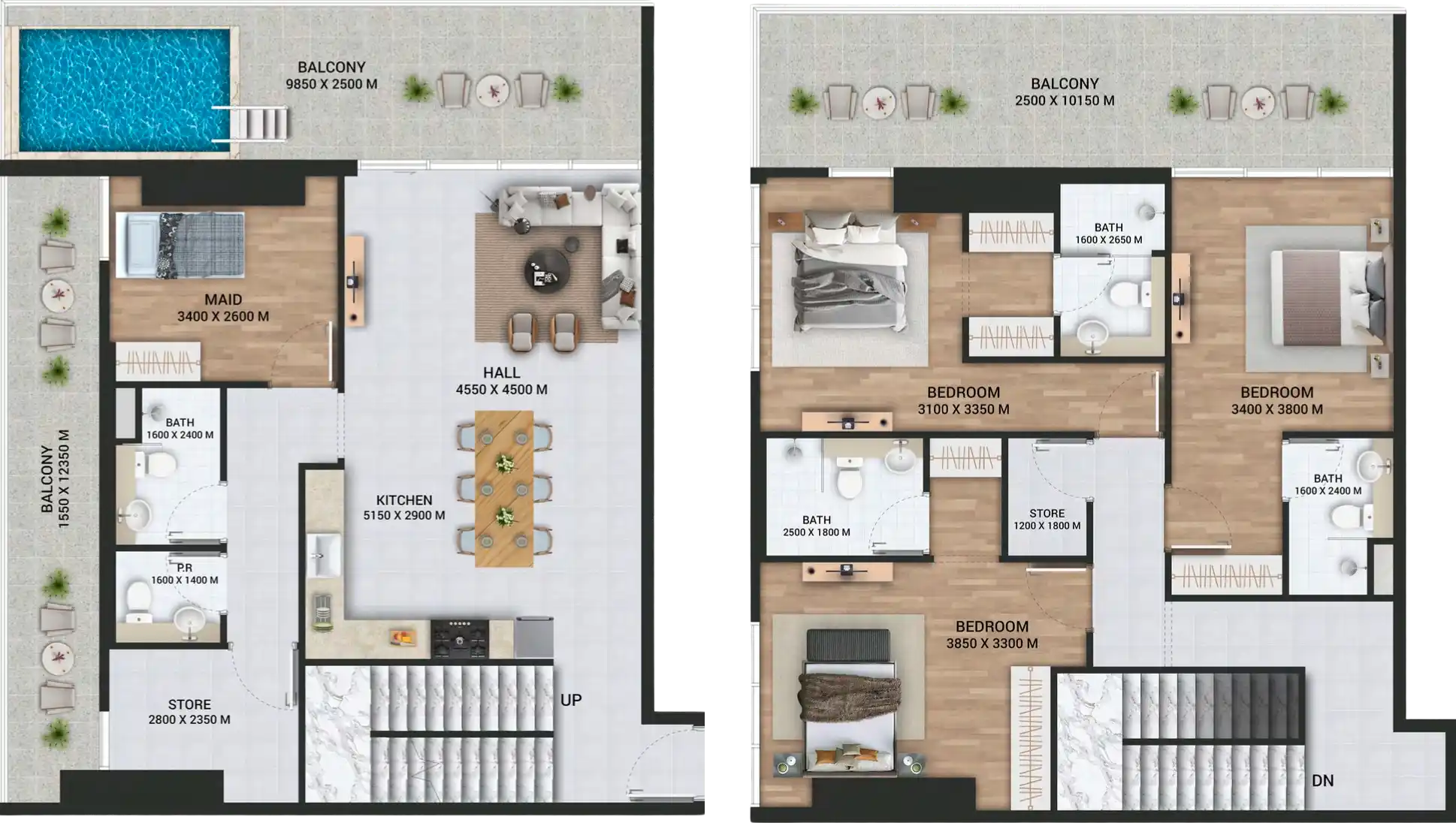 Floor Plans for Empire Lakeviews in Dubai