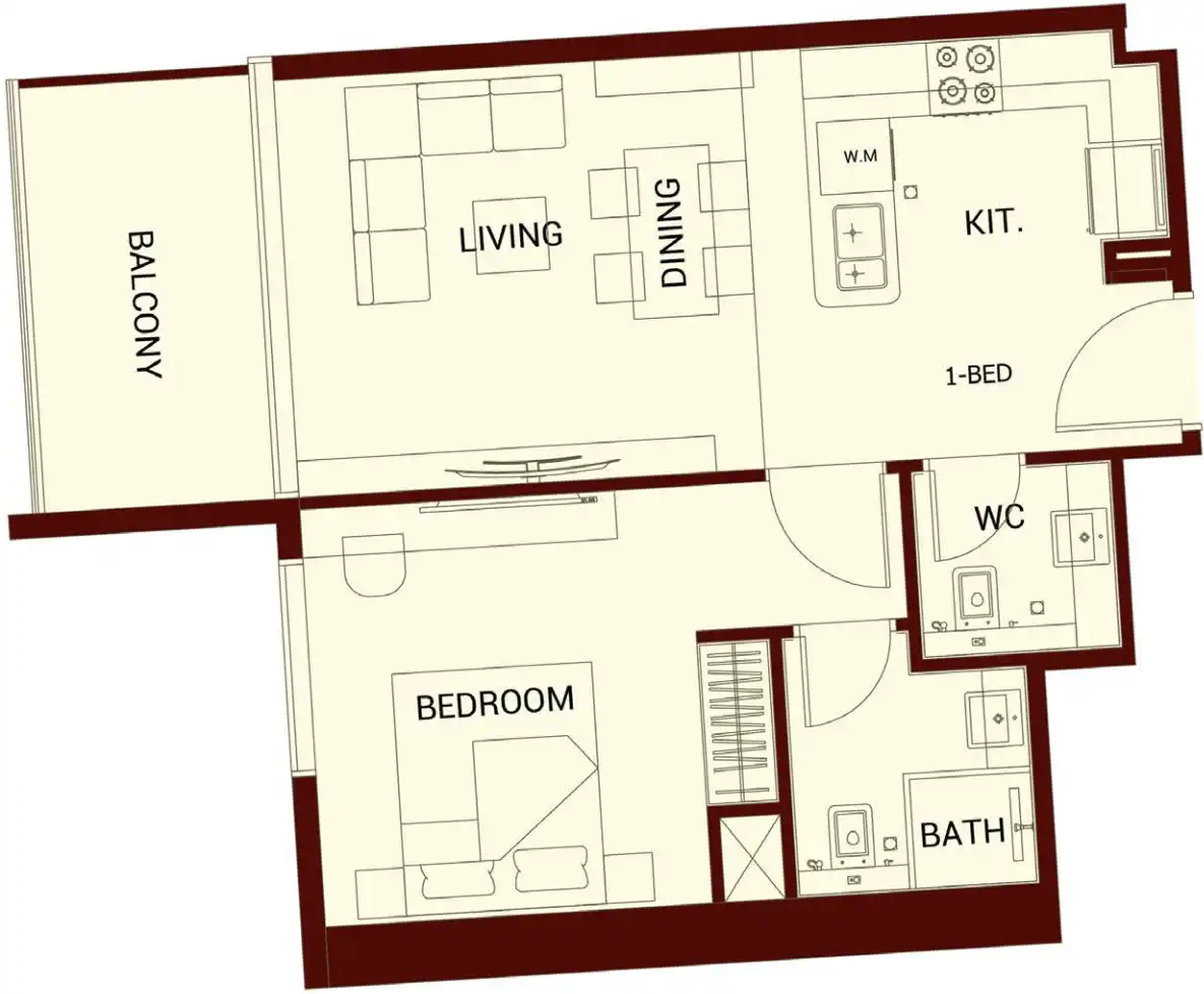 Floor Plans for Binghatti Ruby in Dubai