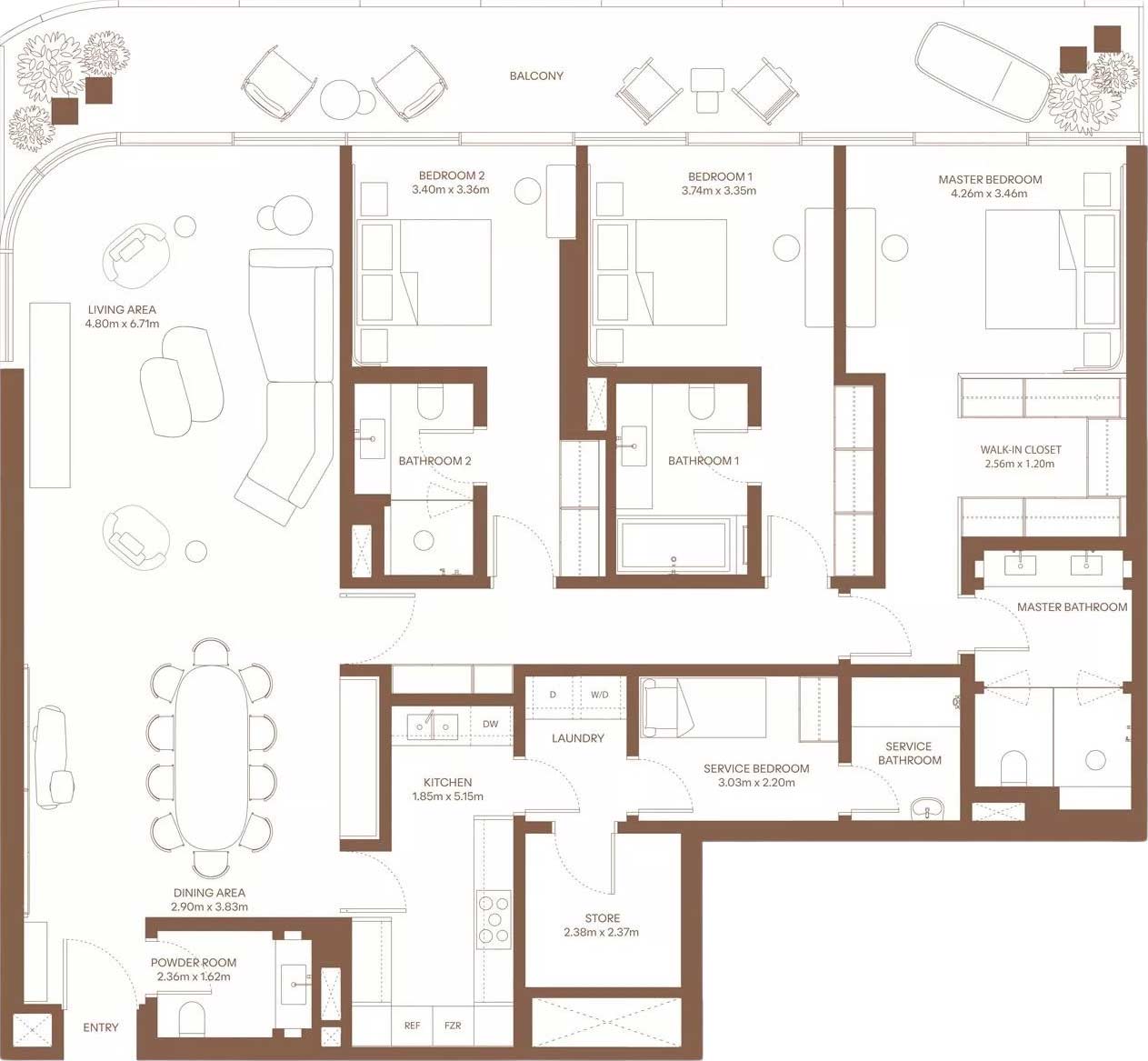 Floor Plans of Dubai Harbour Residences