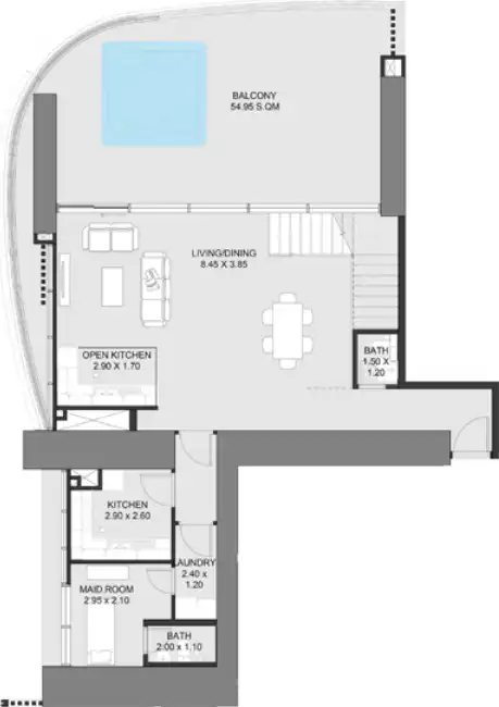 Floor Plans of Mada'in Tower Dubai Marina