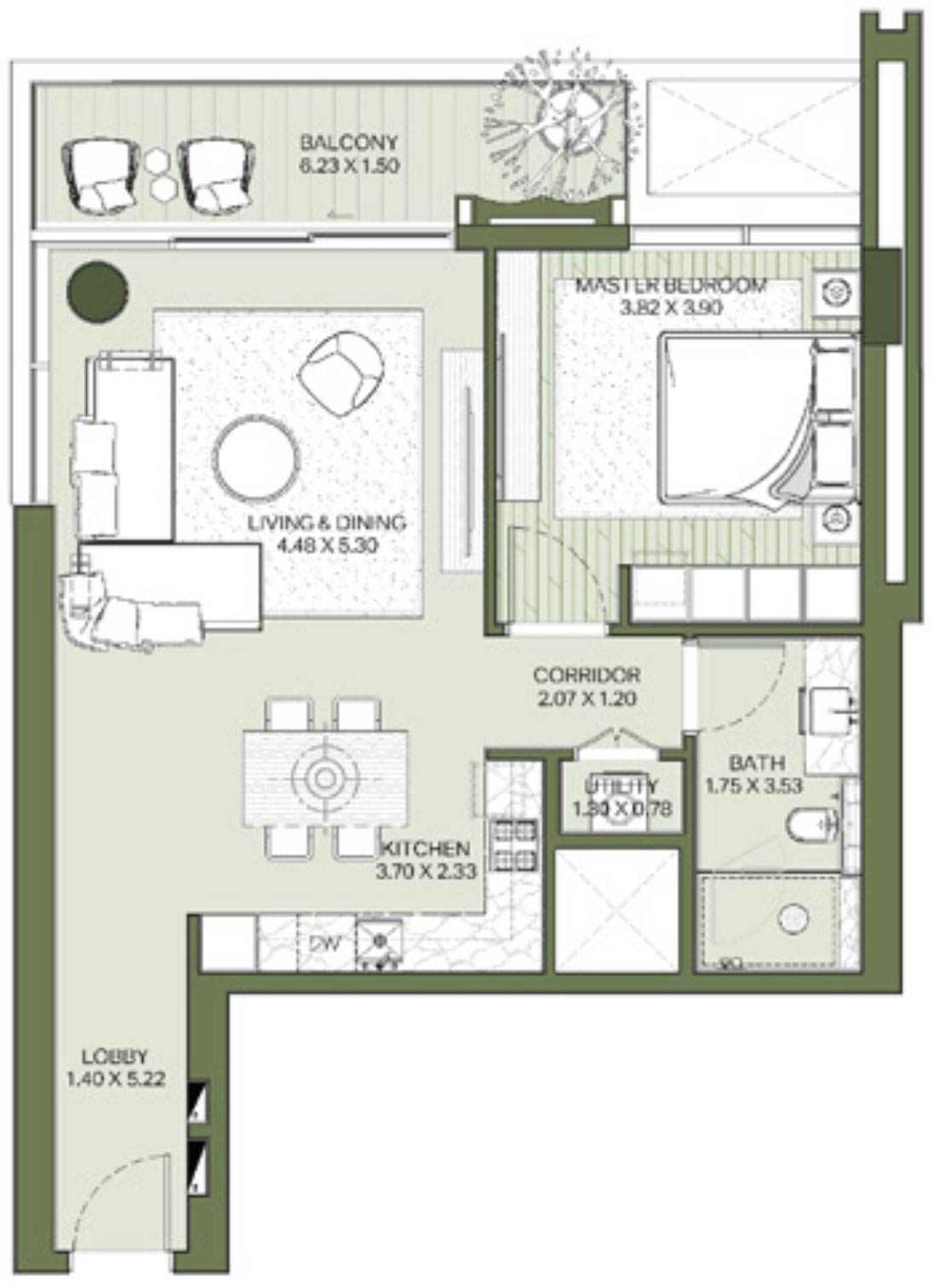 Floor Plans of Meraas Central Park Plaza at City Walk