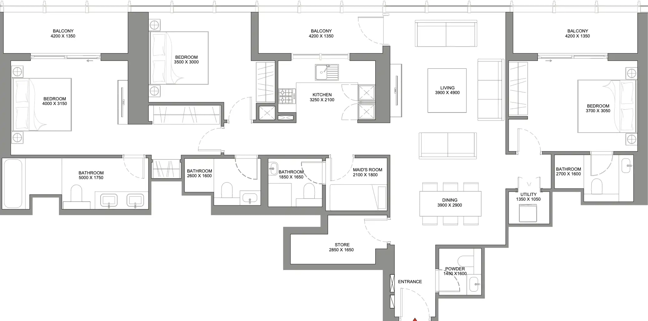 Floor Plans of The Element at Sobha One