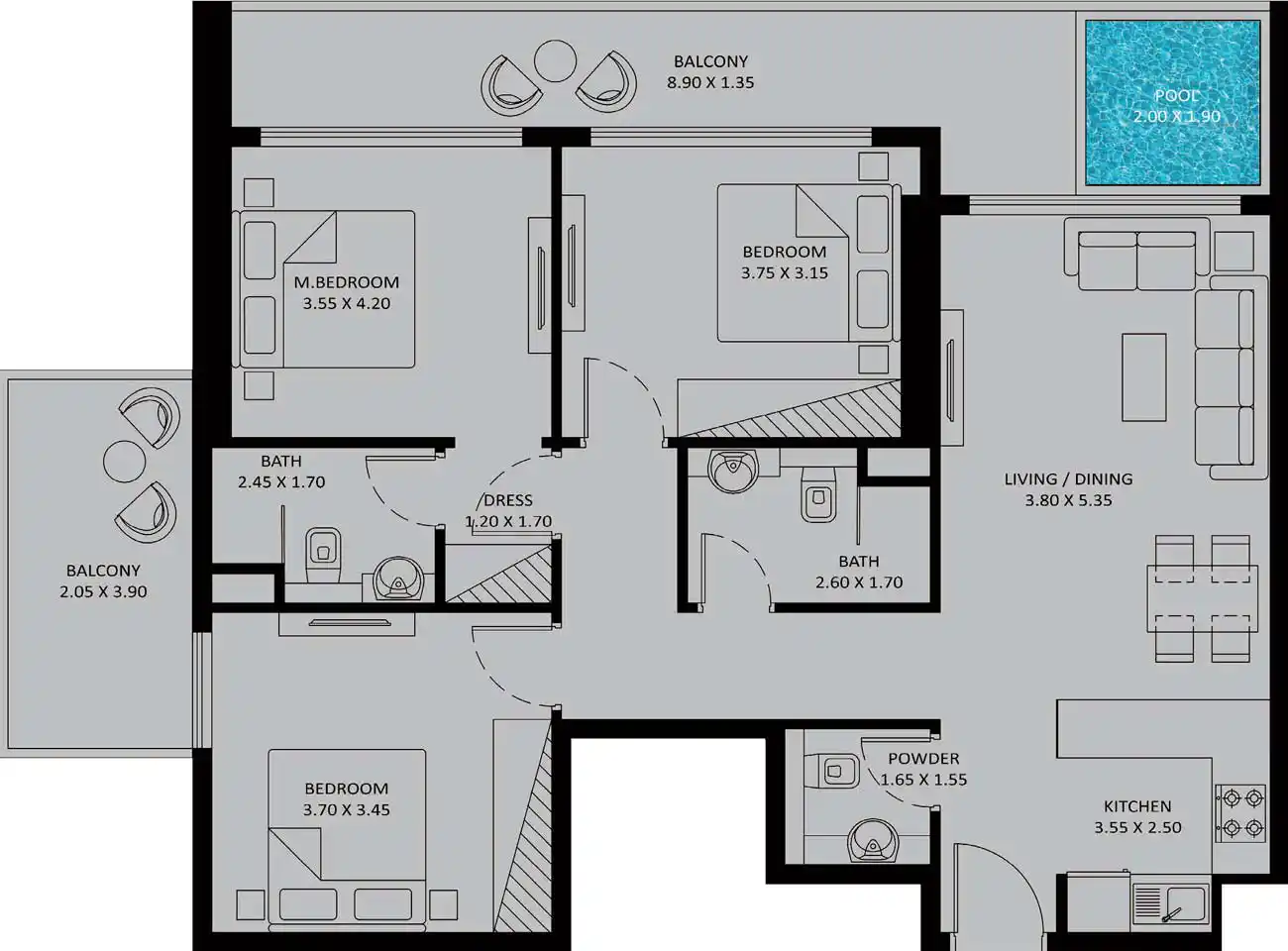 Floor Plans for Danube Oasiz in Dubai