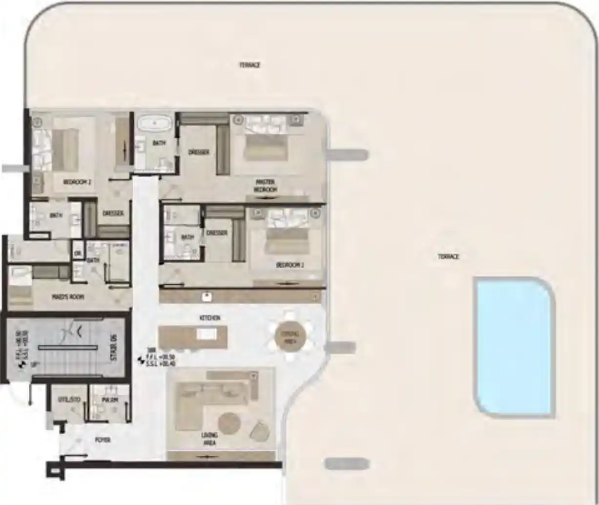 Floor Plans of Vitalia Palm Jumeirah Residences