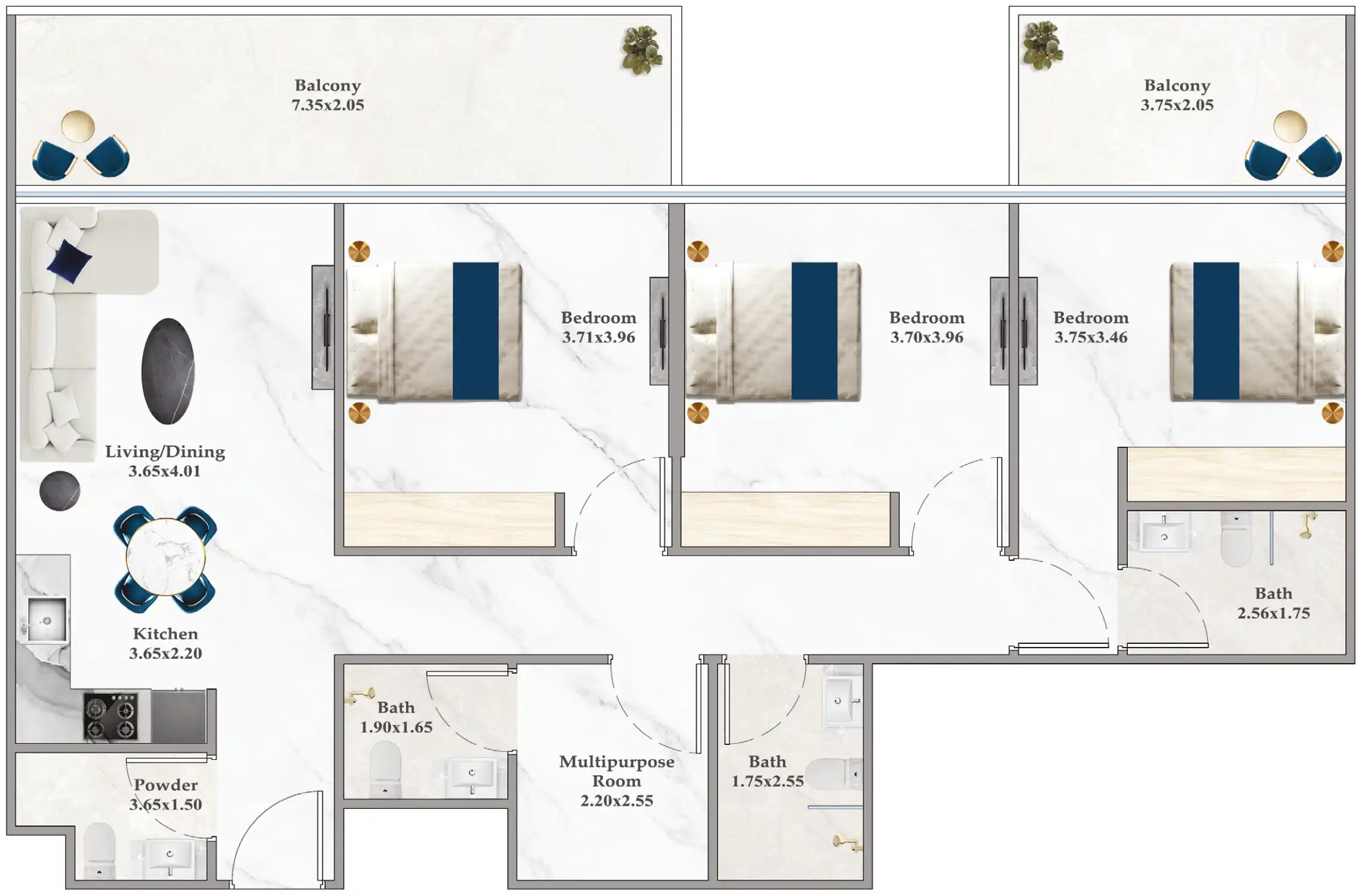Floor Plans for Serenz by Danube in Dubai