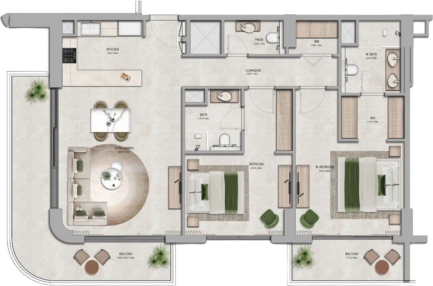 Floor Plans for Aldar Yas Riva Residences in Abu Dhabi