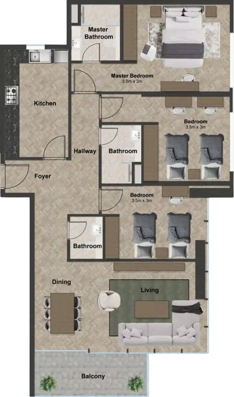 Floor Plans for All Seasons Residence in Dubai