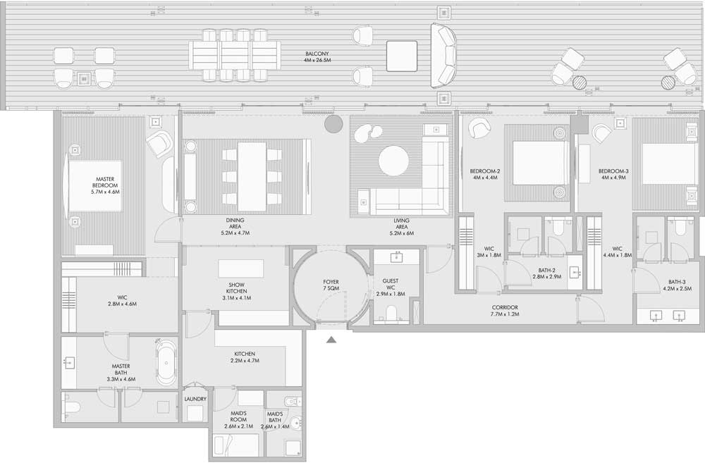 Floor Plans of Arada Armani Beach Residences