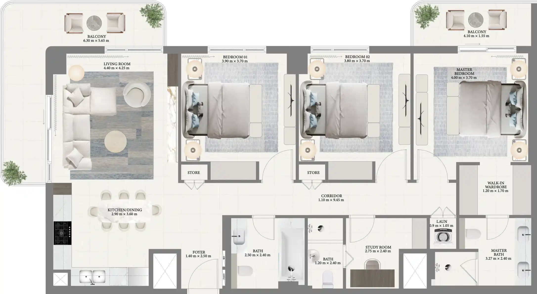 Floor Plans of Emaar Porto View