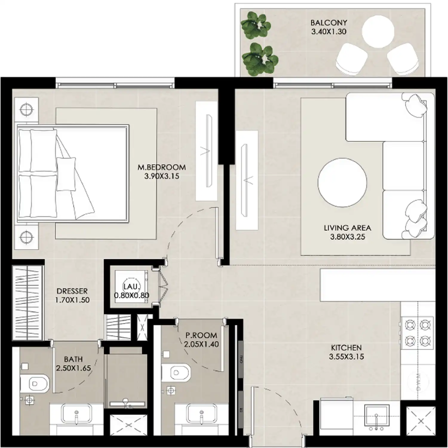 Планировки Nshama RoseWell at Town Square Dubai