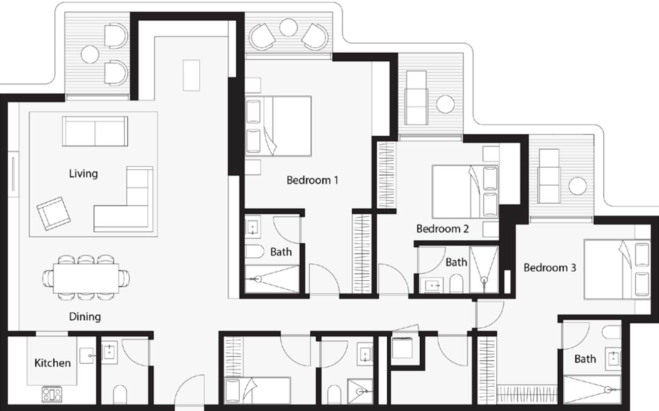 Floor Plans of ONE B Tower by Wasl