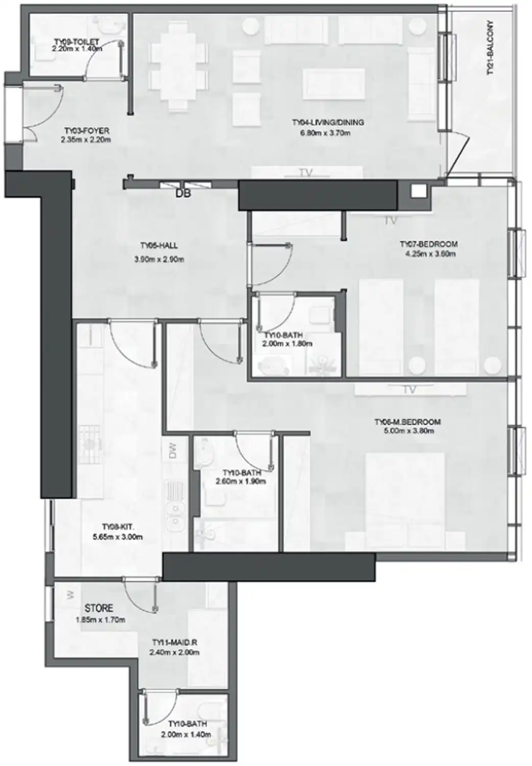 Floor Plans for Joud Tower at Al Mamzar in Sharjah