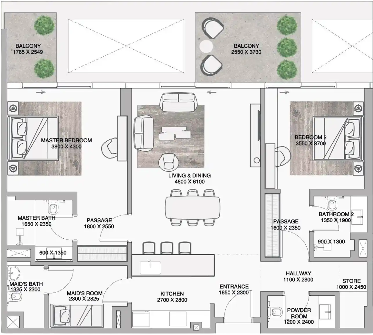 Floor Plans of Rena on Dubai Islands