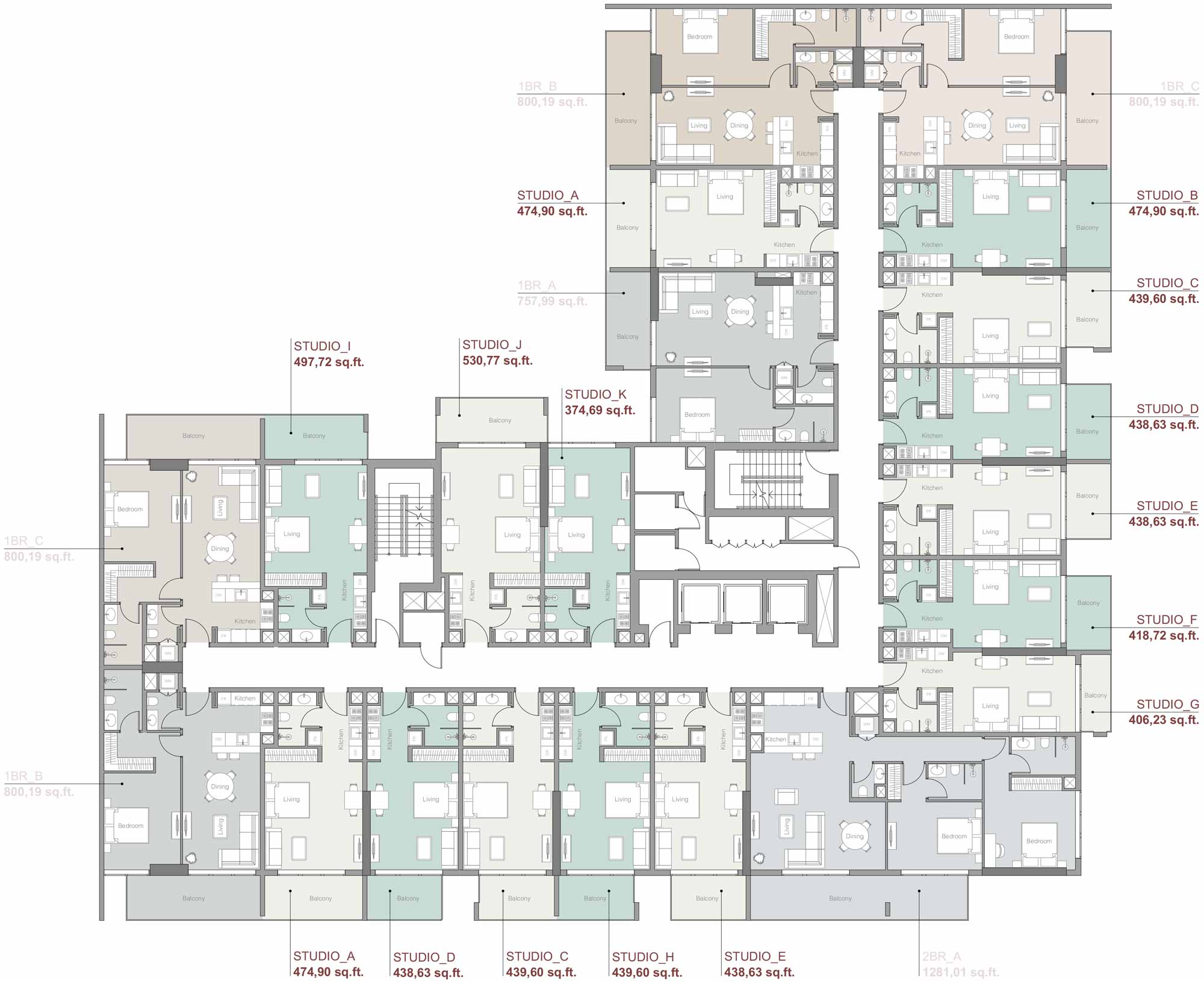 Floor Plans of 1WOOD by Object1