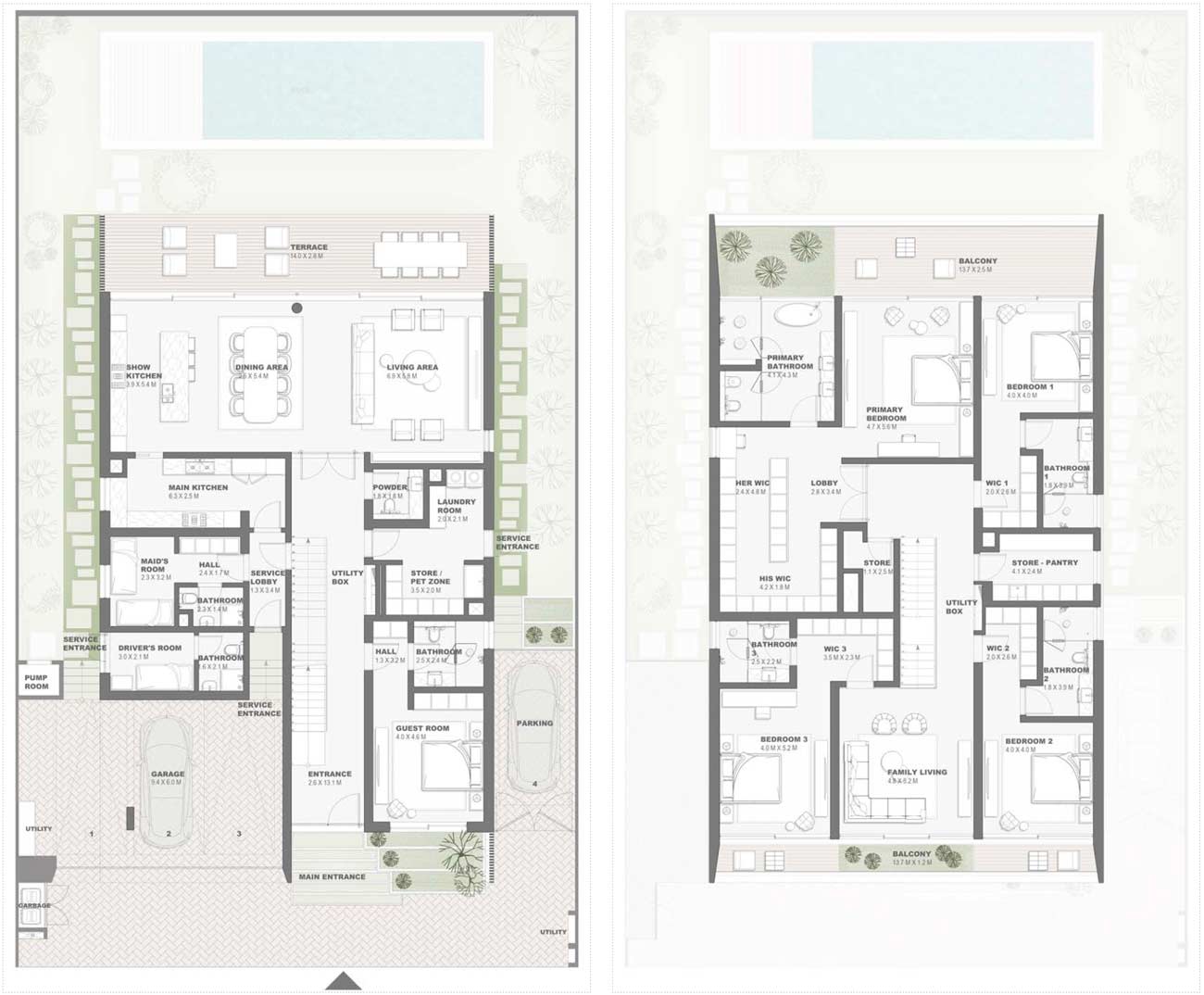 Floor Plans of Nakheel Bay Villas Dubai Islands